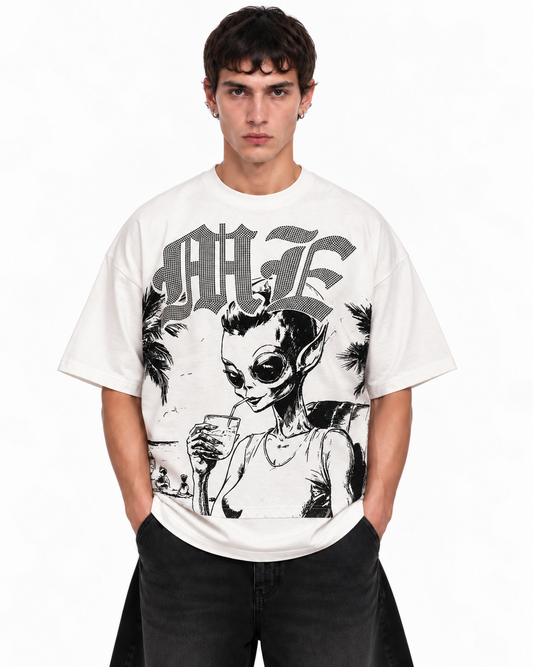 Mixed Emotion Alien ME Tee blanca, frente