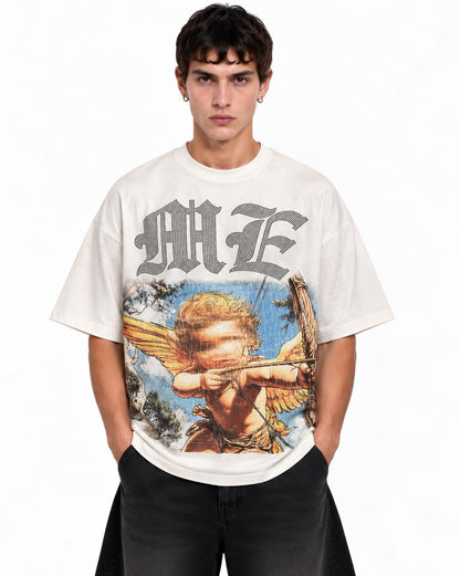 Angel Rhinestone Tee blanca - modelo frente