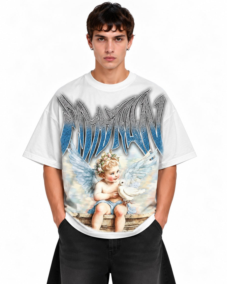 MIXED EMOTION DOVE RHINESTONE TEE