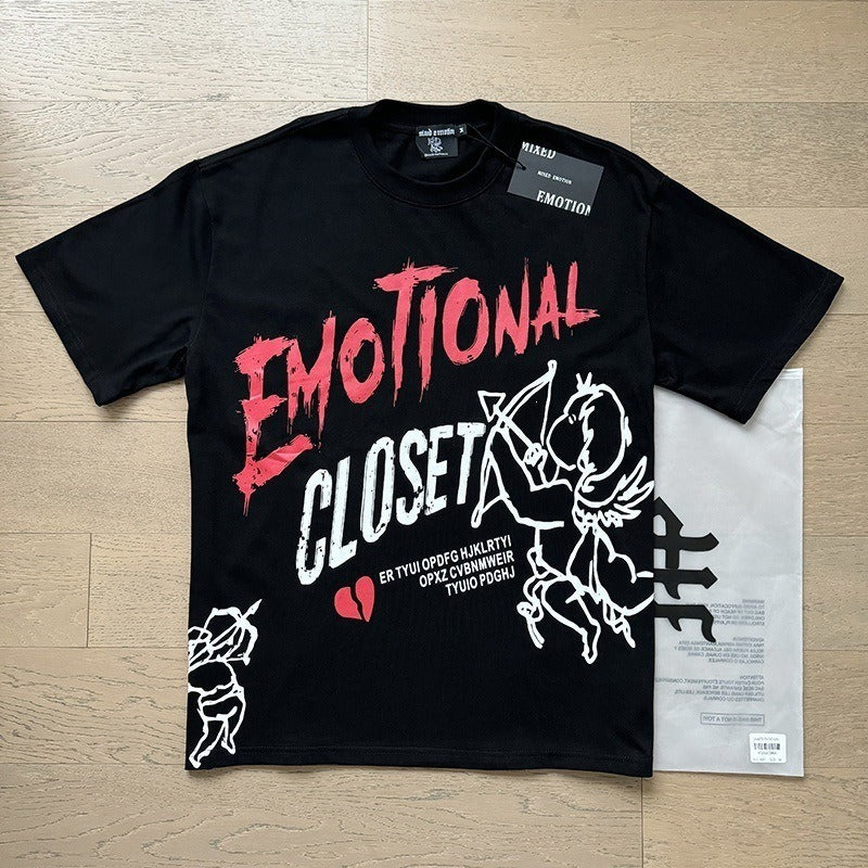 Emotional Closet Tee negro y rojo - frente