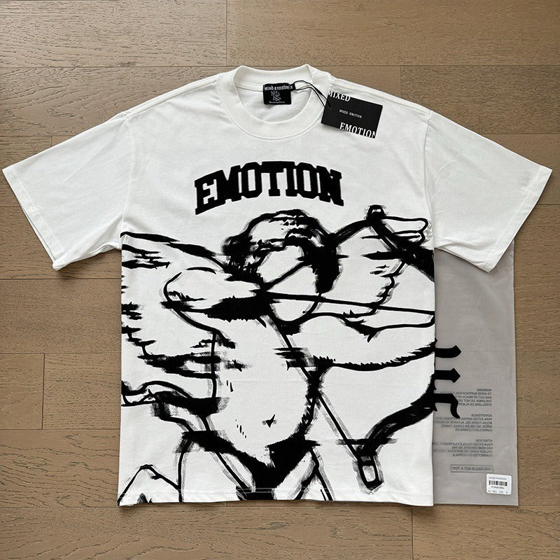 Mixed Emotion Cupid Glitch Tee blanca - frente