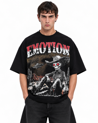 Mixed Emotion UFO Cowboy Tee negra
